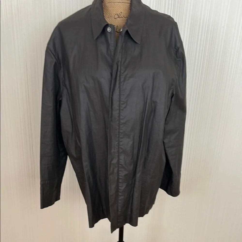 Banana Republic Men's Black Jacket Waterproof Polyurethane outside… Linen Lining
